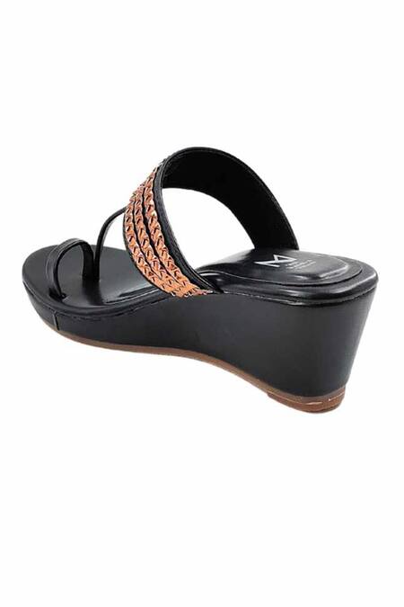 Buy The Madras Trunk Black Chains Designer Haiku Wedges Online at Aza Fashions Buy_The Madras Trunk_Black Chains Designer Haiku Wedges _Online_at_Aza_Fashions