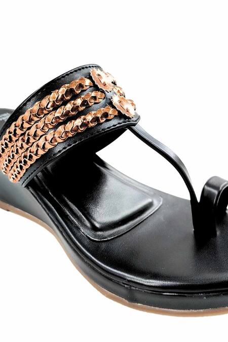 Buy The Madras Trunk Black Chains Designer Haiku Wedges Buy_The Madras Trunk_Black Chains Designer Haiku Wedges