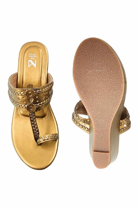 Buy_The Madras Trunk_Gold Cut Work Haiku Wedges 
