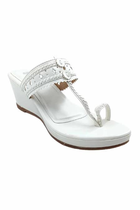Shop_The Madras Trunk_White Haiku Wedges Rang _Online_at_Aza_Fashions