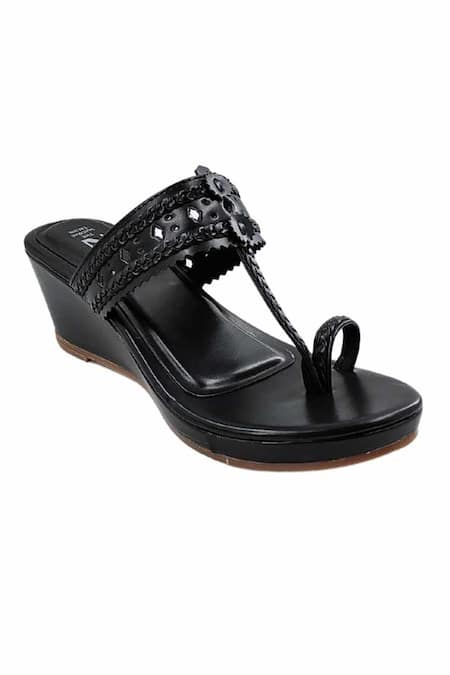 The Madras Trunk_Black Haiku Wedges Rang _Online_at_Aza_Fashions