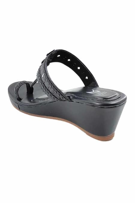 Shop_The Madras Trunk_Black Haiku Wedges Rang _Online_at_Aza_Fashions