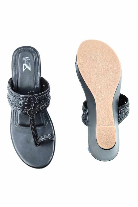 The Madras Trunk_Black Haiku Wedges Rang _at_Aza_Fashions