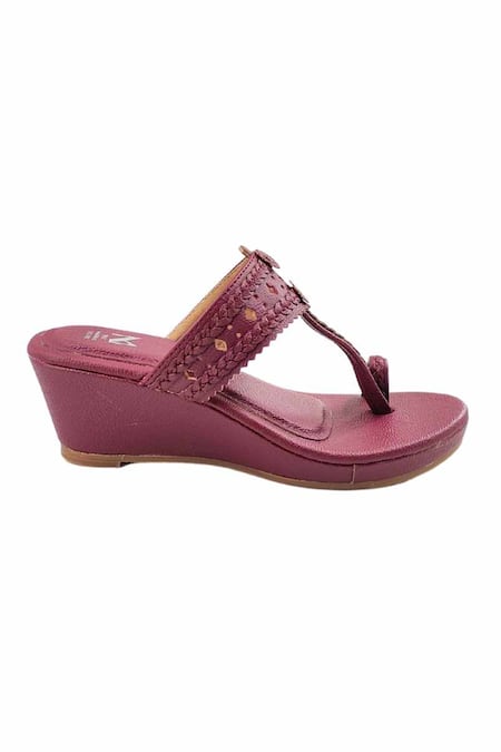 Buy_The Madras Trunk_Purple Cut Work Haiku Wedges Rang _Online_at_Aza_Fashions