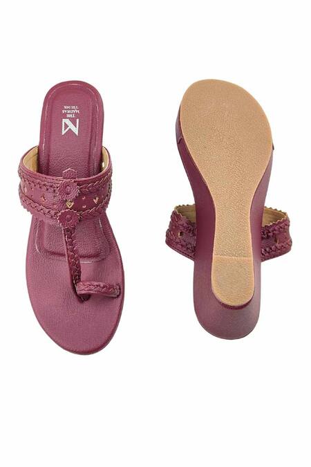 The Madras Trunk_Purple Cut Work Haiku Wedges Rang _at_Aza_Fashions