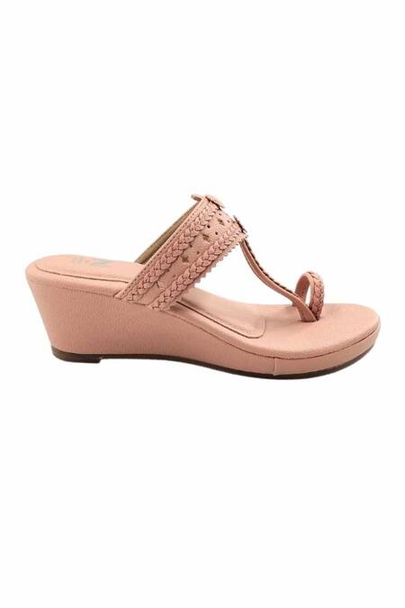 The Madras Trunk_Pink Cut Work Haiku Wedges Rang _Online_at_Aza_Fashions