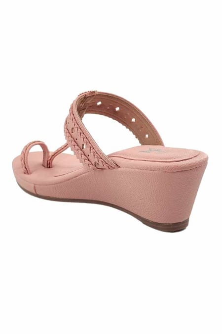 Buy_The Madras Trunk_Pink Cut Work Haiku Wedges Rang _Online_at_Aza_Fashions