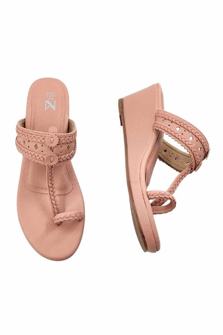 The Madras Trunk_Pink Cut Work Haiku Wedges Rang _at_Aza_Fashions