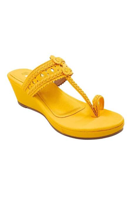 Shop The Madras Trunk Yellow Haiku Wedges Rang Online at Aza Fashions Shop_The Madras Trunk_Yellow Haiku Wedges Rang _Online_at_Aza_Fashions