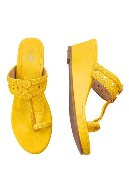 The Madras Trunk Yellow Haiku Wedges Rang at Aza Fashions The Madras Trunk_Yellow Haiku Wedges Rang _at_Aza_Fashions
