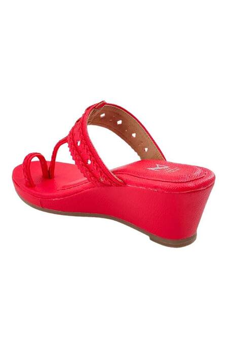 The Madras Trunk_Red Haiku Wedges Rang _Online_at_Aza_Fashions
