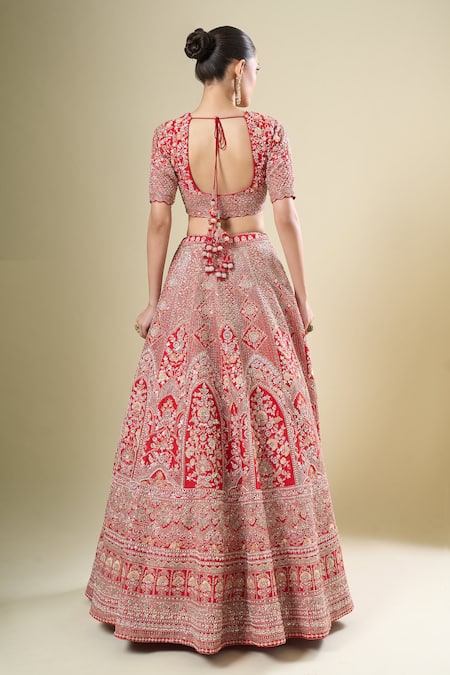 Kalighata Red Padmawat Lehenga Set 