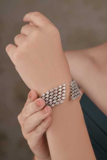 Shop Anana Silver Plated Designer Bracelet at Aza Fashions Shop_Anana_Silver Plated Designer Bracelet _at_Aza_Fashions