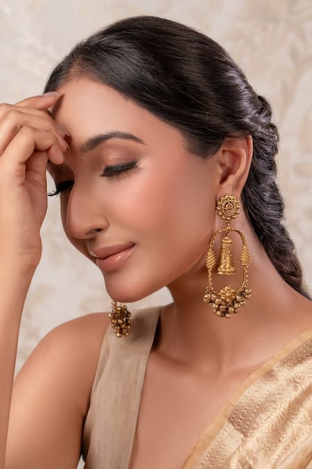 Anana Two Tone Brass Designer Earrings 