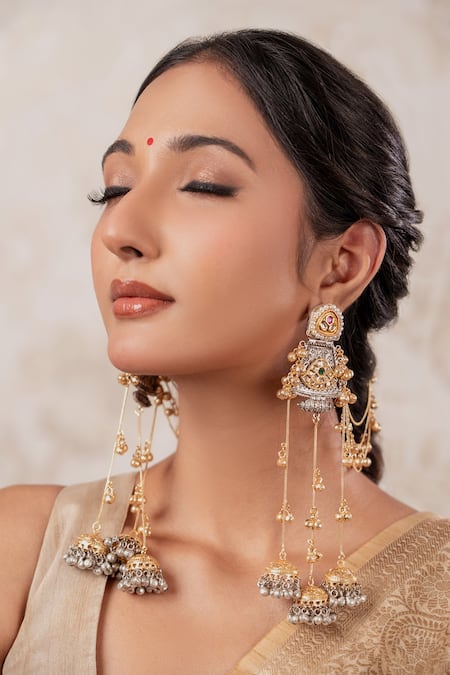 Anana Two Tone Designer Ear Chain 