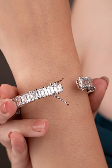 Anana Silver Plated Designer Bracelet Set Online at Aza Fashions Anana_Silver Plated Designer Bracelet Set _Online_at_Aza_Fashions