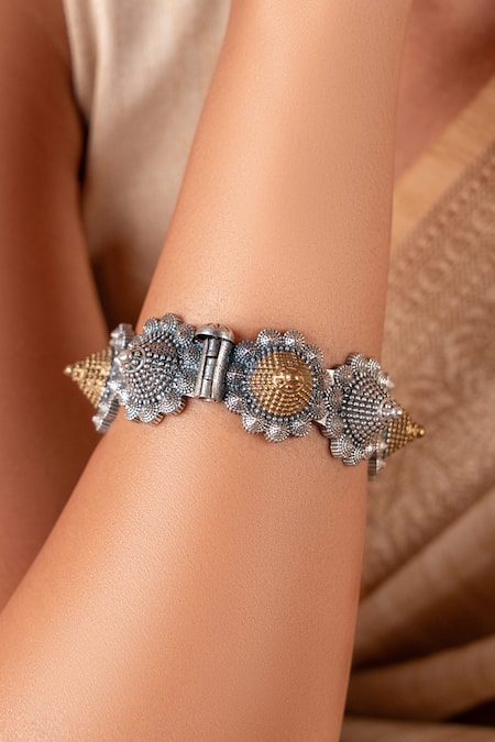 Anana Gold Plated Two Tone Designer Kada 