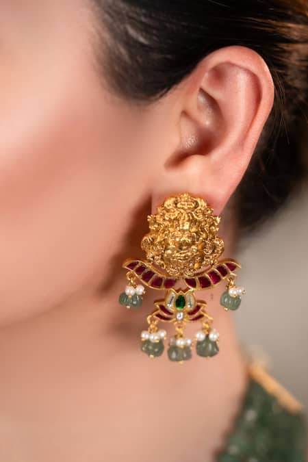 Anana Green Imitation Gemstones Gold Plated Beaded Necklace Set Online at Aza Fashions Anana_Green Imitation Gemstones Gold Plated Beaded Necklace Set _Online_at_Aza_Fashions