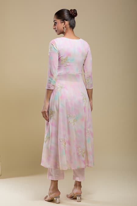 Samyukta Singhania Multi-Color Gota Embroidered Anarkali Set 