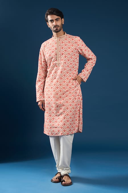 Arihant Rai Sinha Chikankari Multi Color Kurta Pyjama Set 