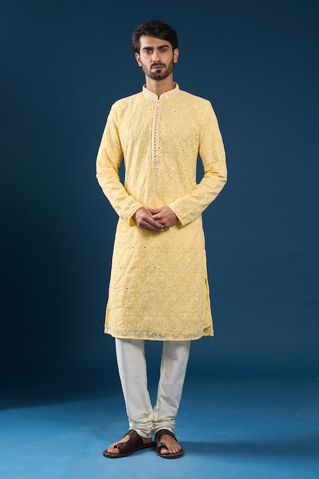 Arihant Rai Sinha Chikankari Kurta & Pyjama Set 