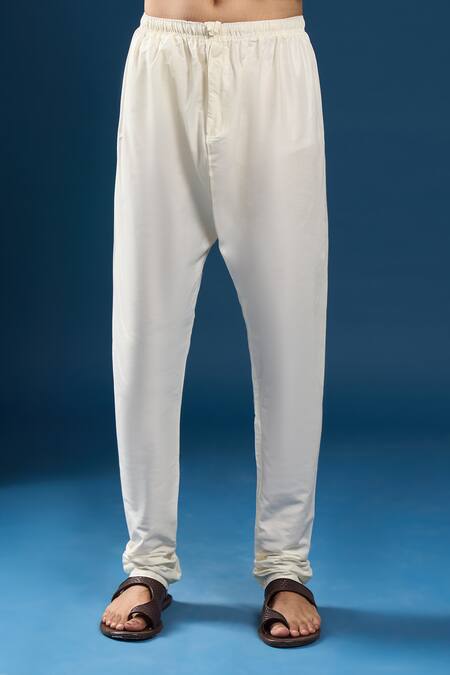 Shop_Arihant Rai Sinha_Green Silk, Polyester, Cotton Pista Blend Kurta And Pyjama Set _Online_at_Aza_Fashions