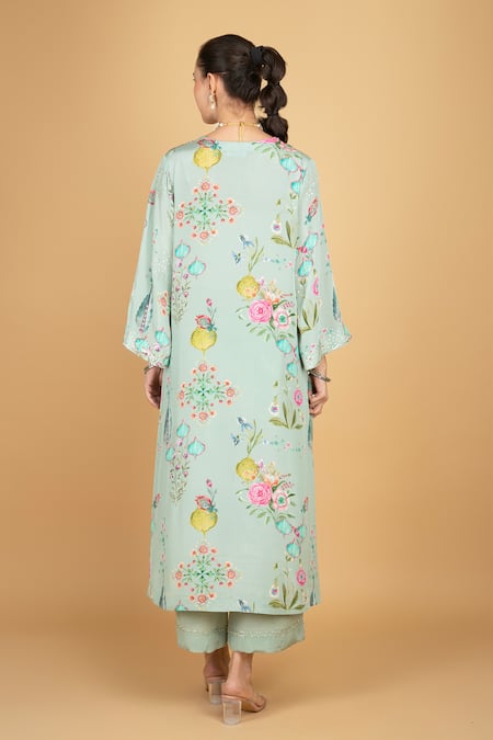 Tanu Malhotra Floral Print Kurta Pant Set 