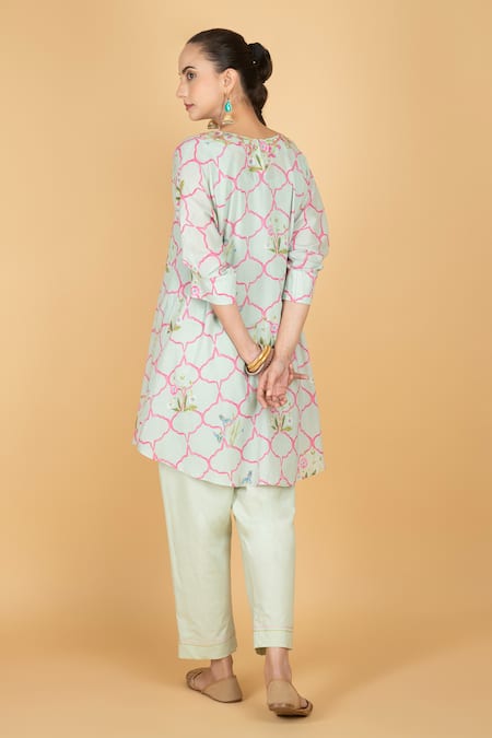 Tanu Malhotra Floral Print Short Kurta & Pant Set 