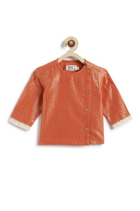 Shop_Tiber Taber_Orange Cotton Designer Kurta And Dhoti Pant Set _Online_at_Aza_Fashions