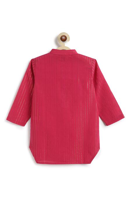 Buy Tiber Taber Pink Cotton Self Woven Kurta And Pant Set Buy_Tiber Taber_Pink Cotton Self Woven Kurta And Pant Set