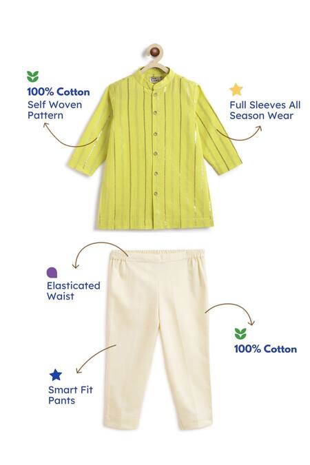 Tiber Taber Green Cotton, Lurex Self Woven Kurta And Pant Set Online at Aza Fashions Tiber Taber_Green Cotton, Lurex Self Woven Kurta And Pant Set _Online_at_Aza_Fashions