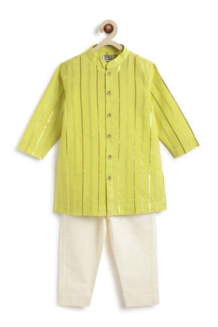 Shop Tiber Taber Green Cotton, Lurex Self Woven Kurta And Pant Set Online at Aza Fashions Shop_Tiber Taber_Green Cotton, Lurex Self Woven Kurta And Pant Set _Online_at_Aza_Fashions