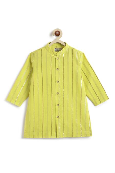 Tiber Taber Green Cotton, Lurex Self Woven Kurta And Pant Set at Aza Fashions Tiber Taber_Green Cotton, Lurex Self Woven Kurta And Pant Set _at_Aza_Fashions