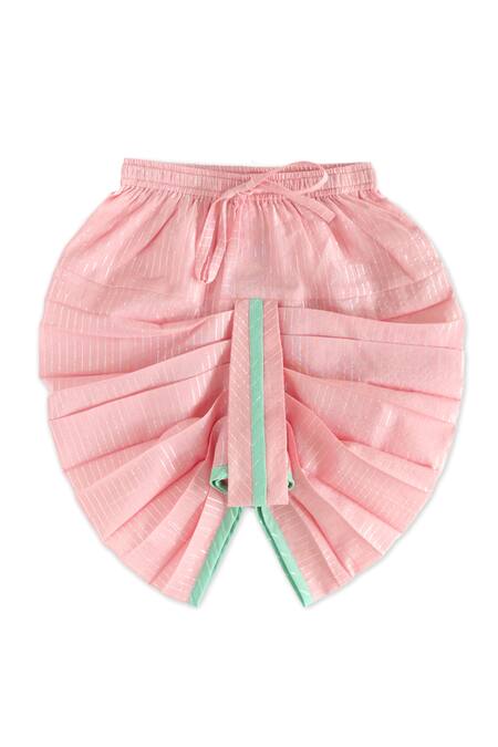 Shop_Tiber Taber_Green Cotton, Lurex Designer Kurta And Dhoti Pant Set _Online_at_Aza_Fashions