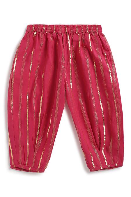 Shop_Tiber Taber_Pink Cotton, Lurex Zari Designer Kurta And Salwar Set 