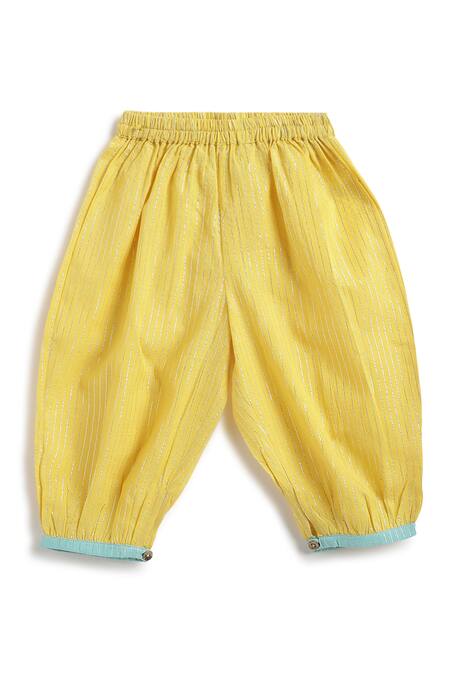 Buy_Tiber Taber_Yellow Cotton, Lurex Kurta And Salwar Set 