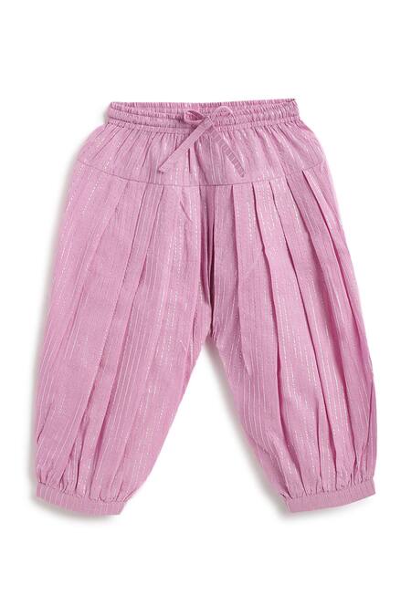 Tiber Taber_Purple Cotton, Lurex Zari Angrakha Kurta And Salwar Set _Online_at_Aza_Fashions