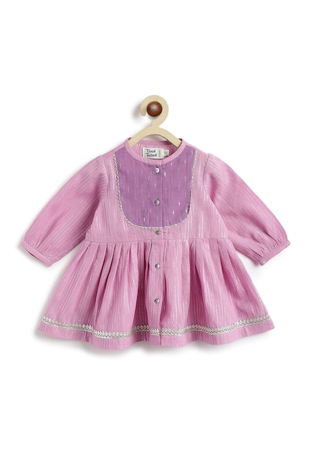 Shop_Tiber Taber_Purple Cotton, Lurex Zari Angrakha Kurta And Salwar Set _Online_at_Aza_Fashions