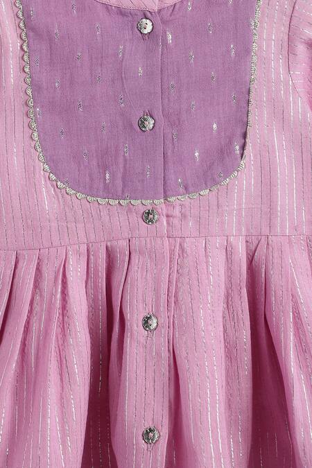 Buy_Tiber Taber_Purple Cotton, Lurex Zari Angrakha Kurta And Salwar Set 