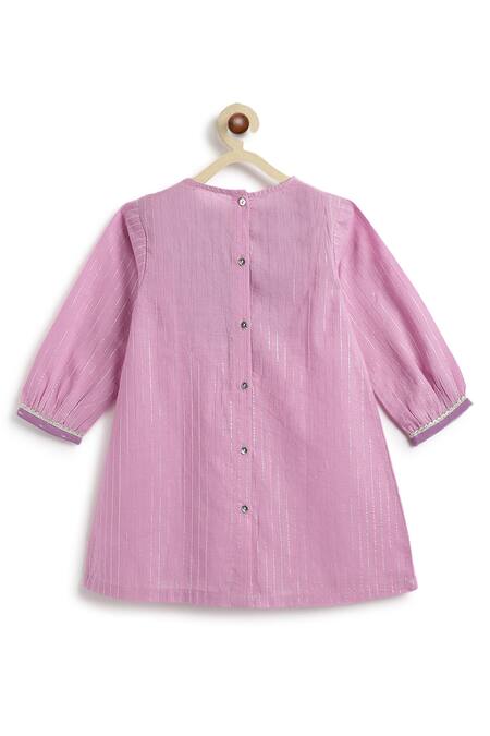 Shop_Tiber Taber_Purple Cotton, Lurex Kurta Salwar Set _Online_at_Aza_Fashions