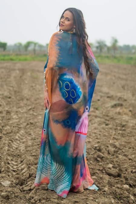 Gazab by Miku Kumar Multi Color Cape Set 