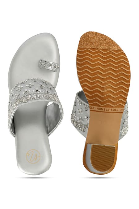 NR By Nidhi Rathi Embellished Open-Toe Block Heels 