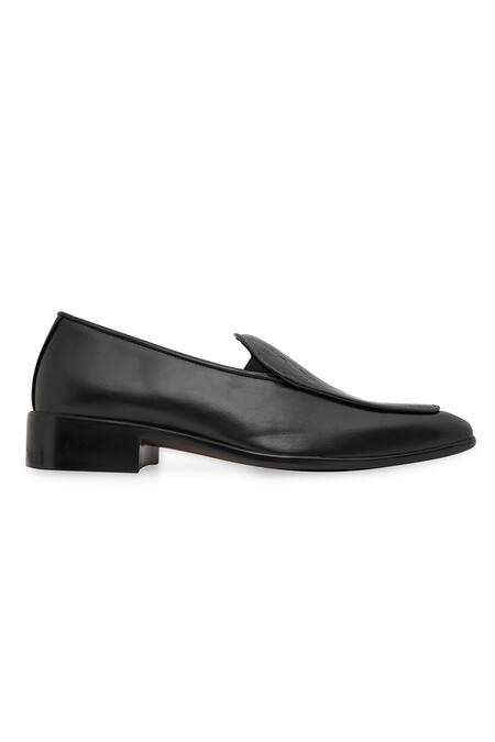 NR By Nidhi Rathi_Black Glossy Patent Loafers _Online_at_Aza_Fashions
