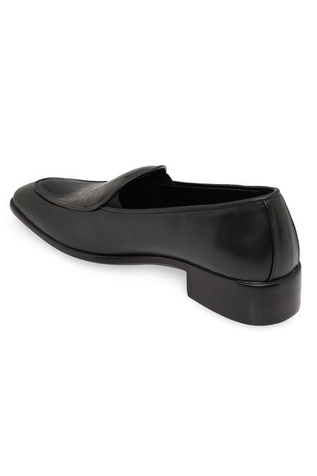 Buy_NR By Nidhi Rathi_Black Glossy Patent Loafers _Online_at_Aza_Fashions