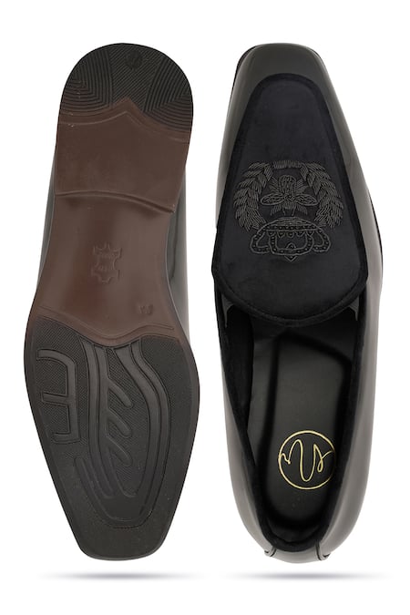 Shop NR By Nidhi Rathi Black Colourblocked Suede Loafers at Aza Fashions Shop_NR By Nidhi Rathi_Black Colourblocked Suede Loafers _at_Aza_Fashions