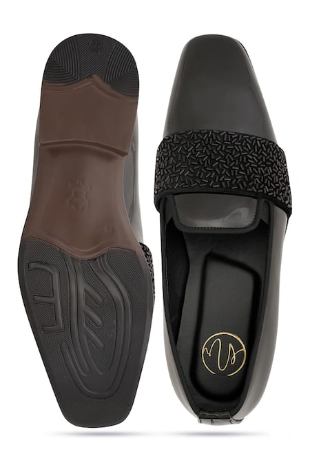 Shop NR By Nidhi Rathi Black Glossy Patent Monk Shoes at Aza Fashions Shop_NR By Nidhi Rathi_Black Glossy Patent Monk Shoes _at_Aza_Fashions