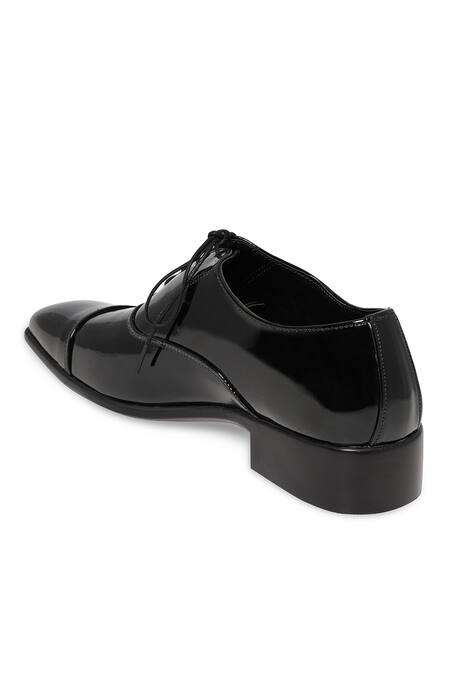 Buy_NR By Nidhi Rathi_Black Glossy Patent Derby Shoes _Online_at_Aza_Fashions