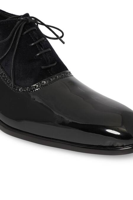 Buy NR By Nidhi Rathi Black Gloss Patent Oxford Shoes Buy_NR By Nidhi Rathi_Black Gloss Patent Oxford Shoes