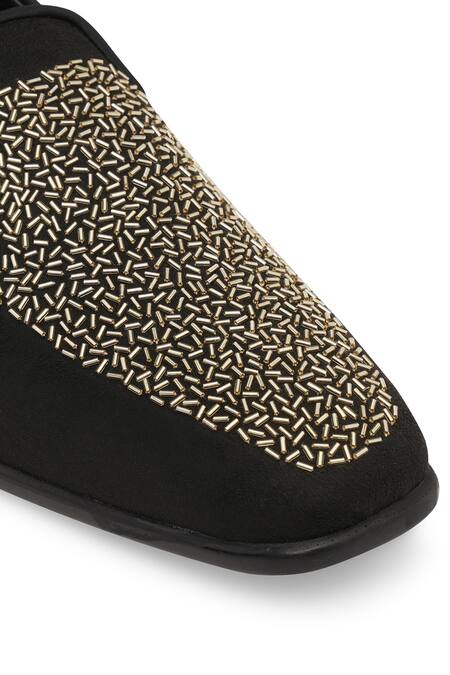 Buy NR By Nidhi Rathi Black Embroidery Colourblocked Suede Mid-top Derbys Buy_NR By Nidhi Rathi_Black Embroidery Colourblocked Suede Mid-top Derbys