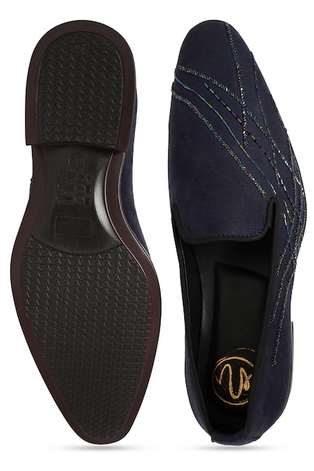 NR By Nidhi Rathi Textured Suede Slip-On Derbys 